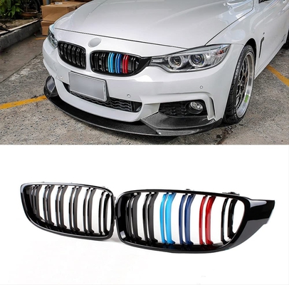 BMW 4 SERISI F32 2013-2019 IÇIN UYUMLUM4 GÖRÜNÜM BOBREK (CIFT CIZGI PANJUR) M RENK